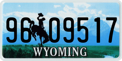 WY license plate 9609517
