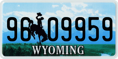 WY license plate 9609959