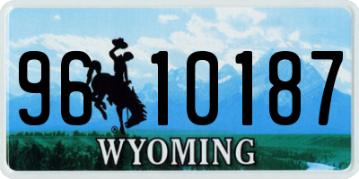 WY license plate 9610187
