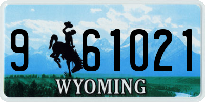 WY license plate 961021
