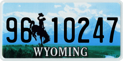 WY license plate 9610247