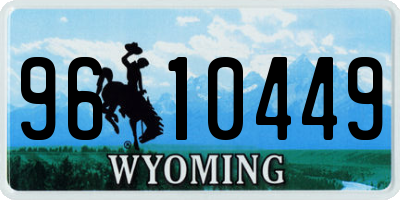 WY license plate 9610449
