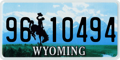 WY license plate 9610494