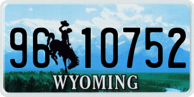 WY license plate 9610752