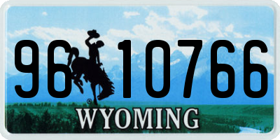 WY license plate 9610766