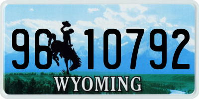 WY license plate 9610792