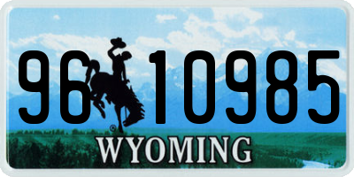 WY license plate 9610985