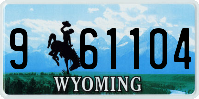 WY license plate 961104