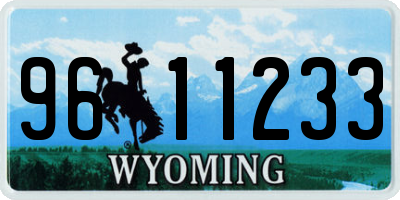 WY license plate 9611233