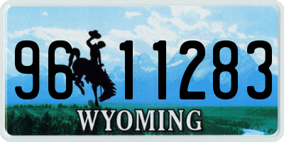 WY license plate 9611283