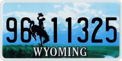 WY license plate 9611325