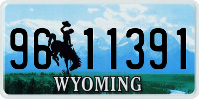 WY license plate 9611391