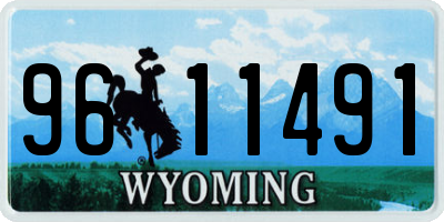 WY license plate 9611491