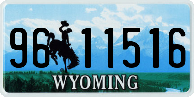WY license plate 9611516