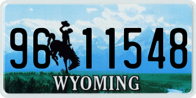 WY license plate 9611548