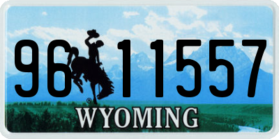 WY license plate 9611557