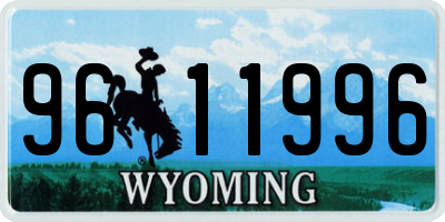WY license plate 9611996