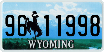 WY license plate 9611998