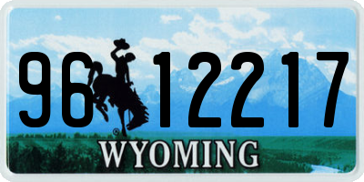 WY license plate 9612217