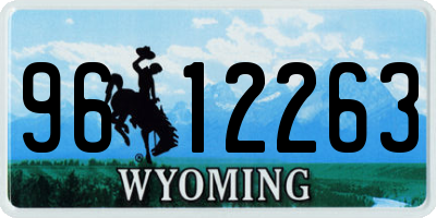 WY license plate 9612263