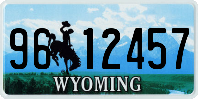 WY license plate 9612457
