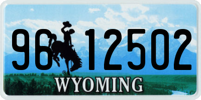 WY license plate 9612502