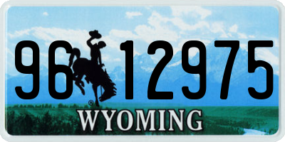 WY license plate 9612975