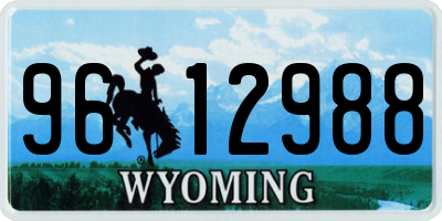 WY license plate 9612988
