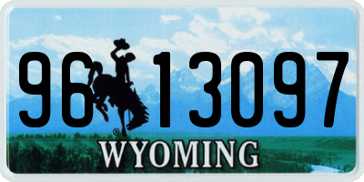 WY license plate 9613097