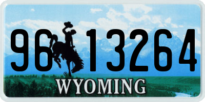 WY license plate 9613264