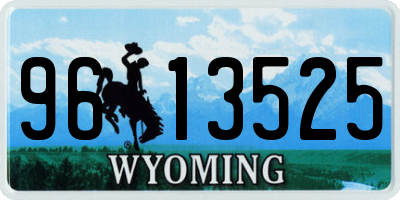 WY license plate 9613525