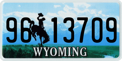 WY license plate 9613709