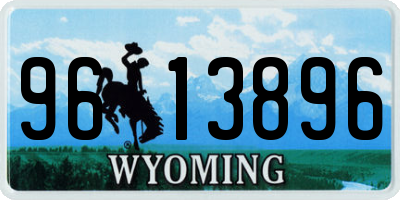 WY license plate 9613896