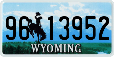 WY license plate 9613952