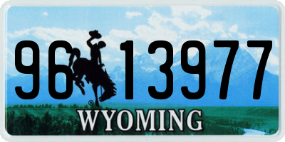 WY license plate 9613977