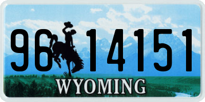 WY license plate 9614151
