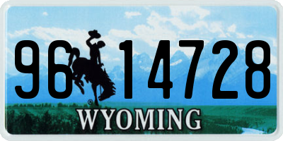 WY license plate 9614728