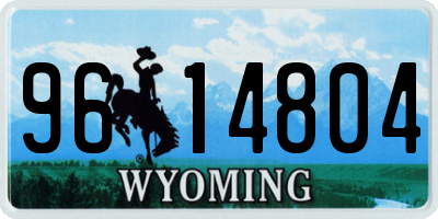 WY license plate 9614804