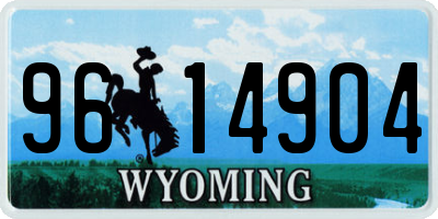 WY license plate 9614904