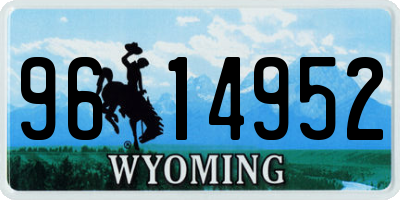 WY license plate 9614952