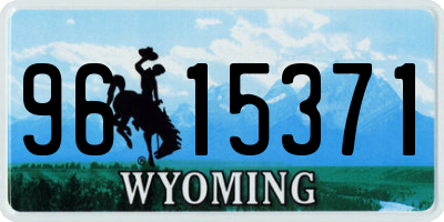 WY license plate 9615371