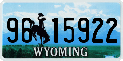 WY license plate 9615922