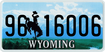 WY license plate 9616006