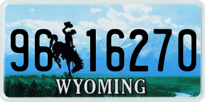 WY license plate 9616270