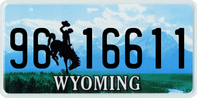 WY license plate 9616611