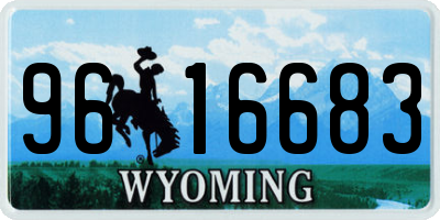WY license plate 9616683