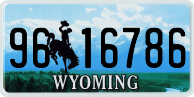 WY license plate 9616786