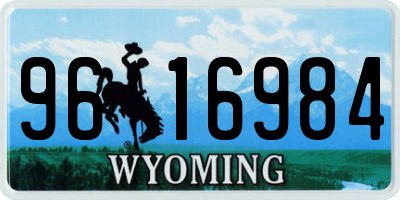 WY license plate 9616984