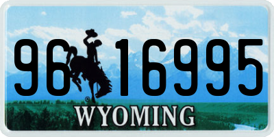 WY license plate 9616995