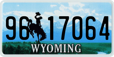 WY license plate 9617064